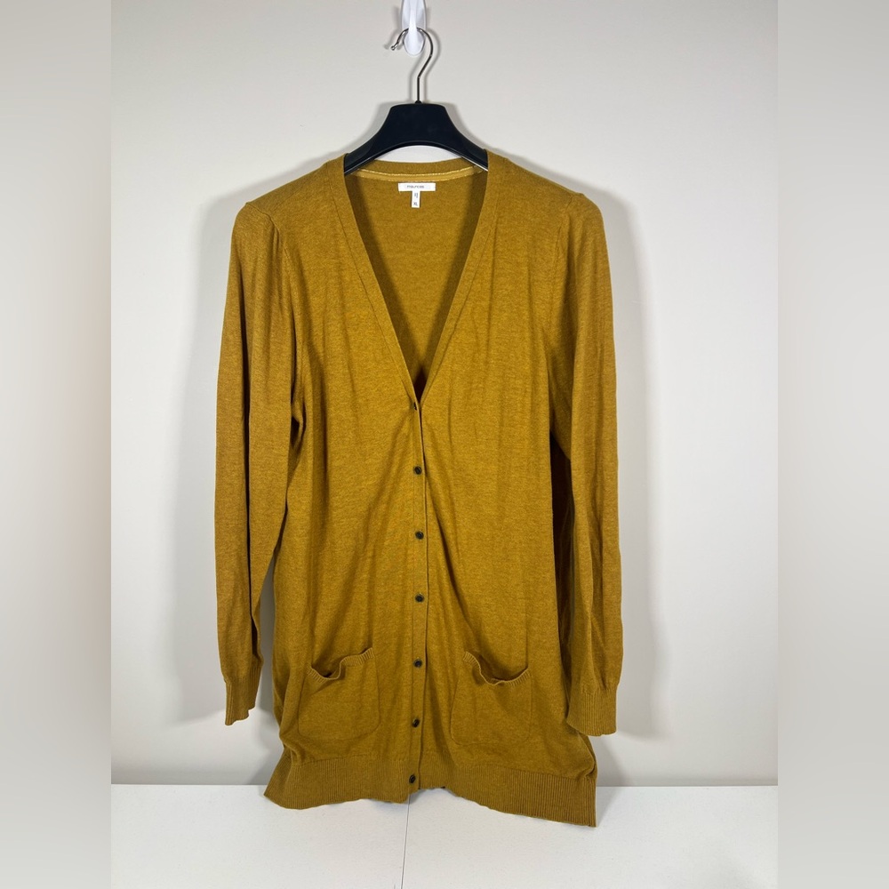 Maurices Mustard Solid Button‎ Up Cardigan Sweater for Women Size XL Casual - Picture 2 of 6